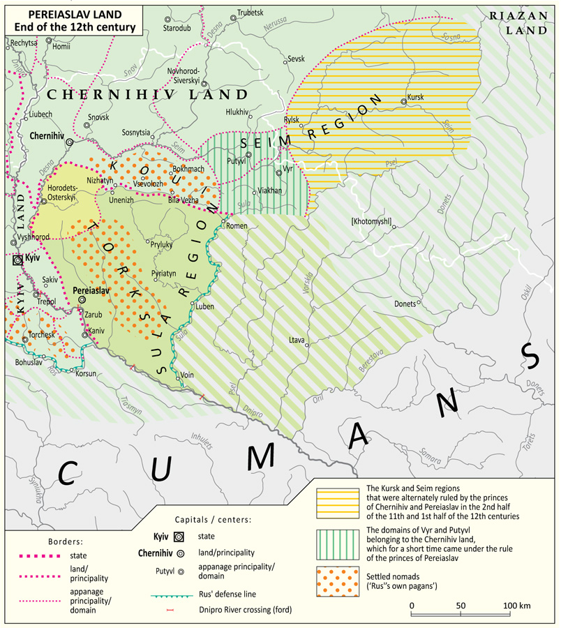 Image - Map of the Pereiaslav principality (ca 1198). (Map by Dmytro Vortman). 